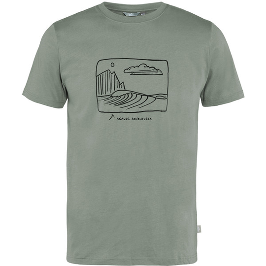 Tierra Organic Cotton Tee Analog Adventures M - Moon Grey - Miehet - S