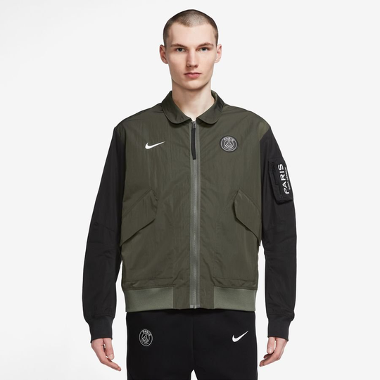 Paris Saint-Germain Bomber-takki NSW - Vihreä/Musta/Valkoinen - Nike, koko Medium
