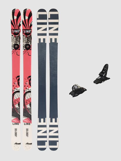 Line Honey Bee 92mm 155 + Squire 11 2023 Ski Set punainen