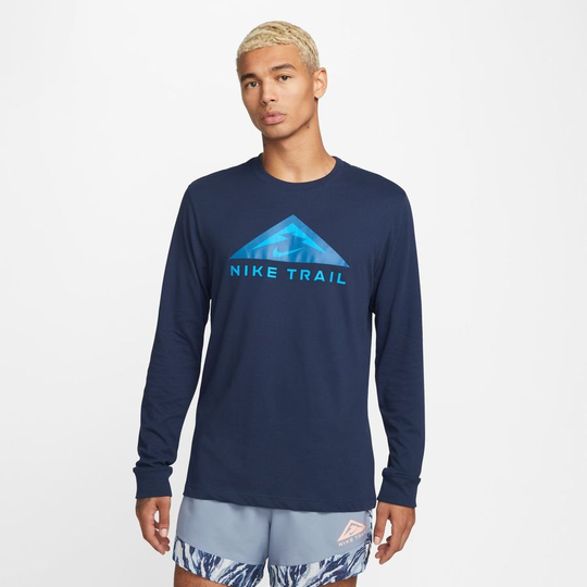 Nike Treenipaita Dri-FIT Trail - Navy Pitkähihainen