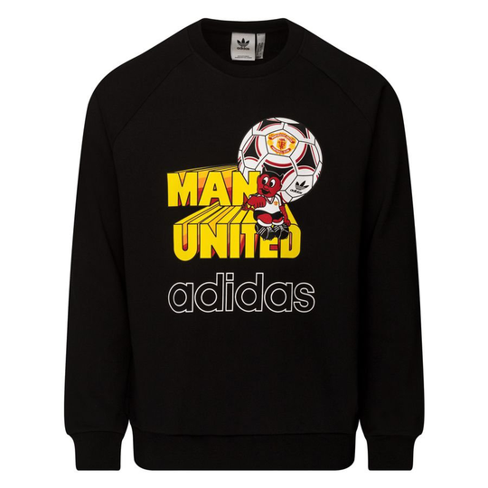 Manchester United Crewneck Paita Graphic - Musta