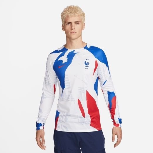 Ranska Treenipaita Dri-FIT L/S Pre Match MM 2022 - Valkoinen/Sininen/Punainen