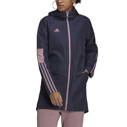 adidas Takki Tiro Parka - Navy/pinkki Nainen, koko X-Small