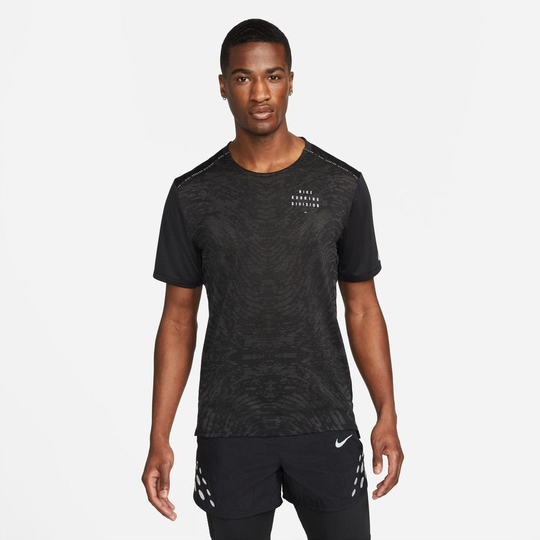 Nike Juoksu-t-paita Dri-FIT Run Division Rise 365 - Musta/Hopea