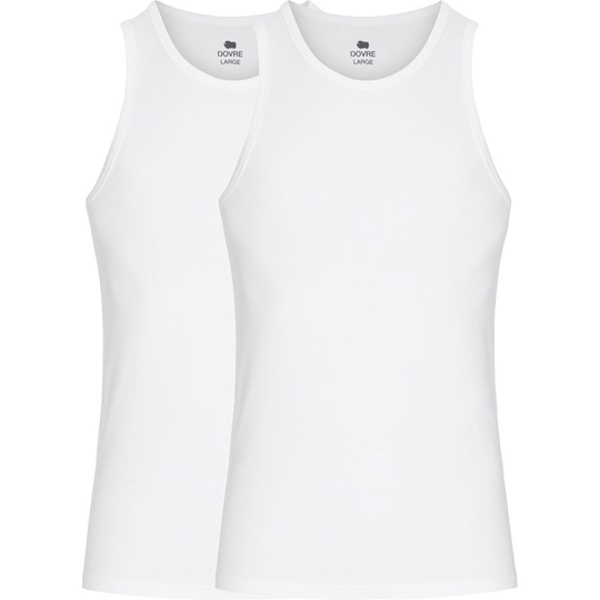 Dovre Viskoosi Tank Top 2-Pack - Valkoinen