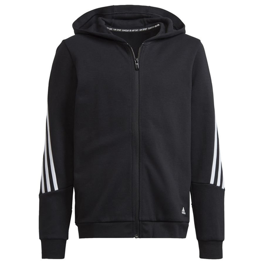 adidas Huppari Future Icons 3-stripes Full Zip - Musta/valkoinen Lapset, koko 140 cm