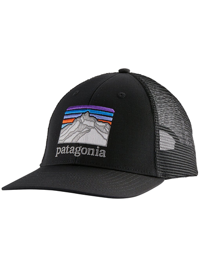 Patagonia Line Logo Ridge Lopro Trucker Cap musta