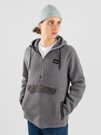 Hurley Anorak Sherpa Fleece Hoodie harmaa