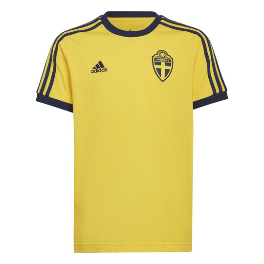 Ruotsi T-paita 3-stripes - Keltainen/navy Lapset - adidas, koko 128 cm