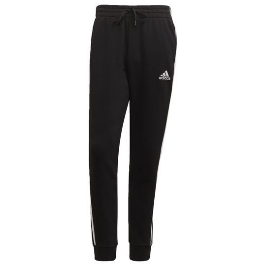 adidas Treenihousut Essentials Fleece Tapered 3-stripes - Musta/valkoinen, koko Small