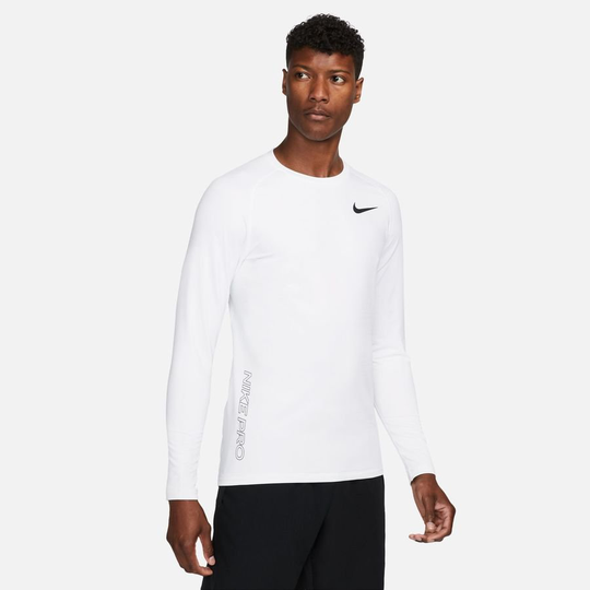 Nike Pro Warm Crew - Valkoinen/Musta Pitkähihainen