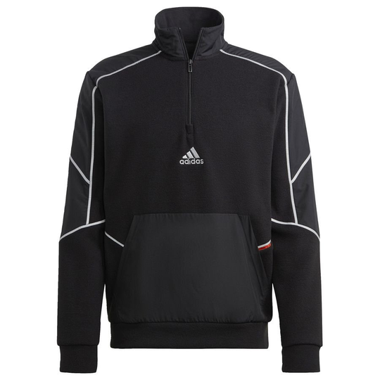 adidas Paita Essentials Fleece 1/4 Vetoketju - Musta/hopea, koko X-Large