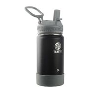Takeya 14 oz (410ml) Actives Kids Insulated Water Bottle With Straw Lid-teräksinen juomapullo (Blackberry)