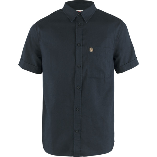 Fjällräven Övik Travel Shirt Ss M - Dark Navy - Miehet - L