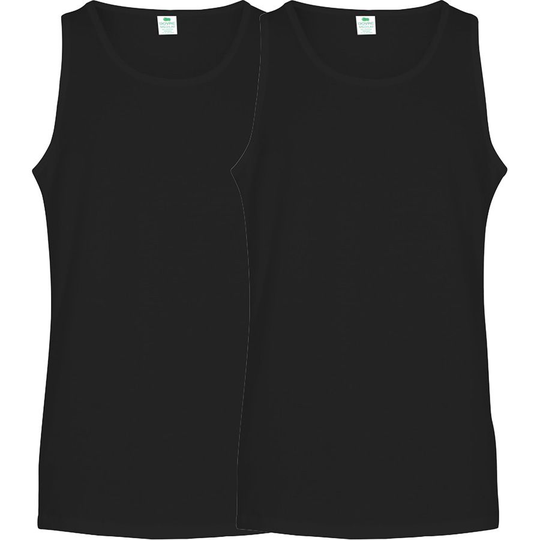 Dovre Organic Tank Top 2-Pack - Musta