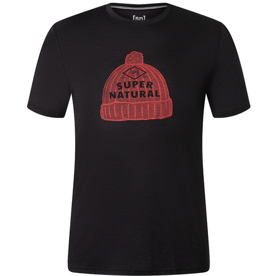 Supernatural M Beanie Tee - Jet Black Melange/aurora Red - Miehet - S