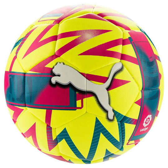 PUMA Jalkapallo La Liga 1 Hybrid Adrenalina - Keltainen/violetti/turkoosi, koko Ball SZ. 5