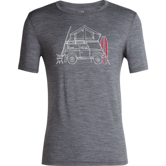 Icebreaker M Tech Lite Ii Ss Tee Surfspot Camber - Gritstone Hthr - Miehet - S