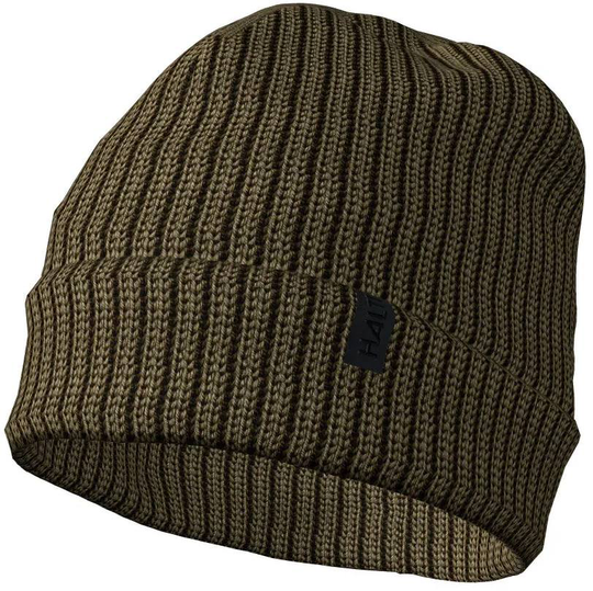 Linjat Beanie Dark olive