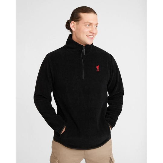 Liverpool Fleece Paita 1/4 Vetoketju - Musta - Liverpool Fc, koko Small