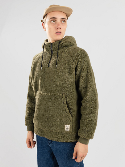 Fat Moose Ben Fleece Half Zip Hoodie vihreä