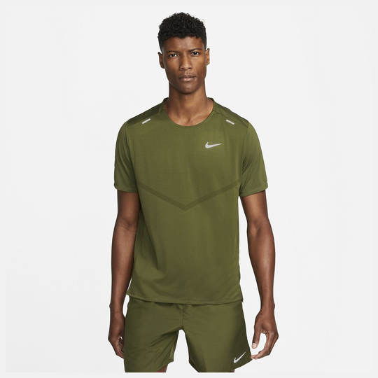 Nike Juoksu-t-paita Dri-FIT Rise 365 - Vihreä/Hopea