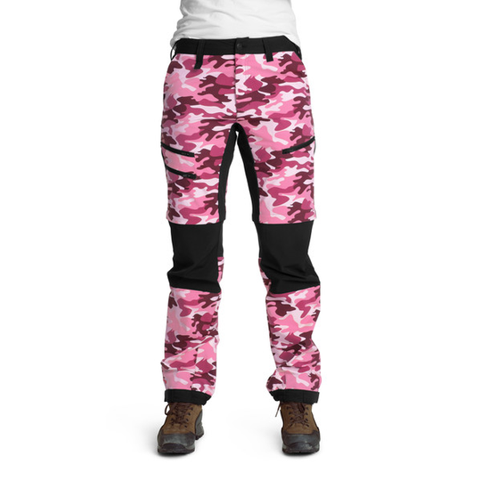 Is Not Enough Arete Zipoff Pants - Fuchsia Pink Camouflage - Naiset - XS