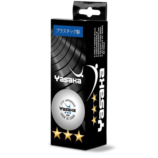Yasaka Pallo XXX 3-p (valkoinen) "CA"/Muovipallo, Pöytätennispallot