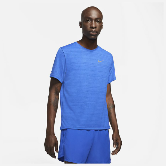 Nike Juoksu-t-paita Dri-FIT Miler - Sininen/Hopea