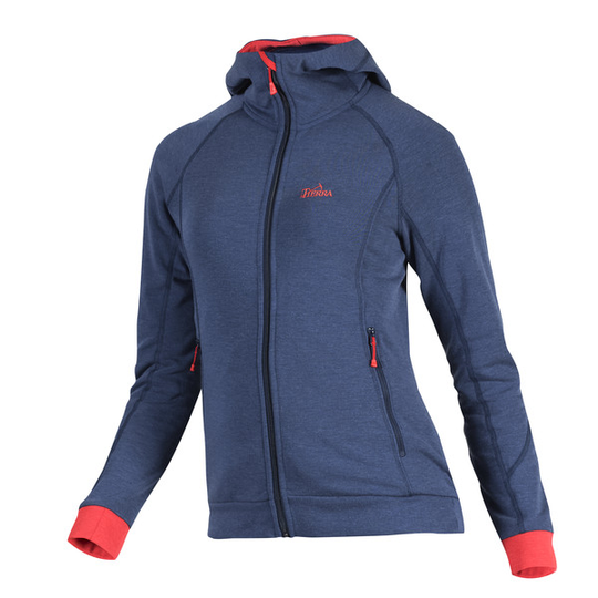 Tierra Aktse Hood Fleece W - Night Blue - Naiset - XS