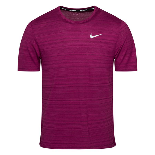 Nike Juoksu-t-paita Dri-FIT Miler - Viininpunainen/Hopea