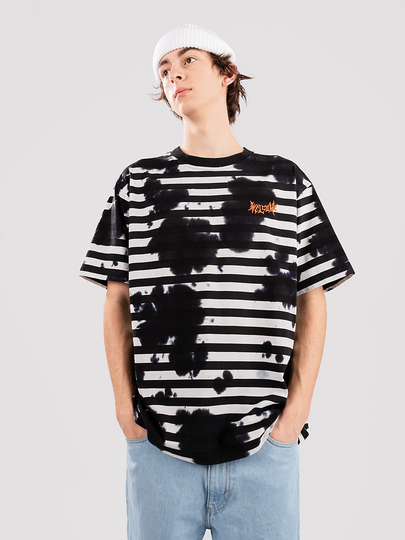 Welcome Relic Tie-Dyed Striped T-Shirt valkoinen