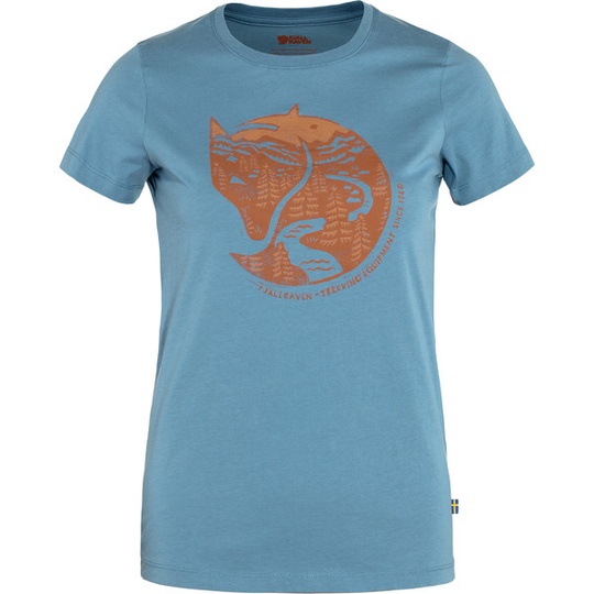 Fjällräven Arctic Fox Print T-shirt W - Dawn Blue-terracotta Brown - Naiset - L