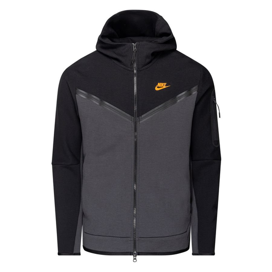 Nike Huppari NSW Tech Fleece FZ - Harmaa/Musta/Oranssi