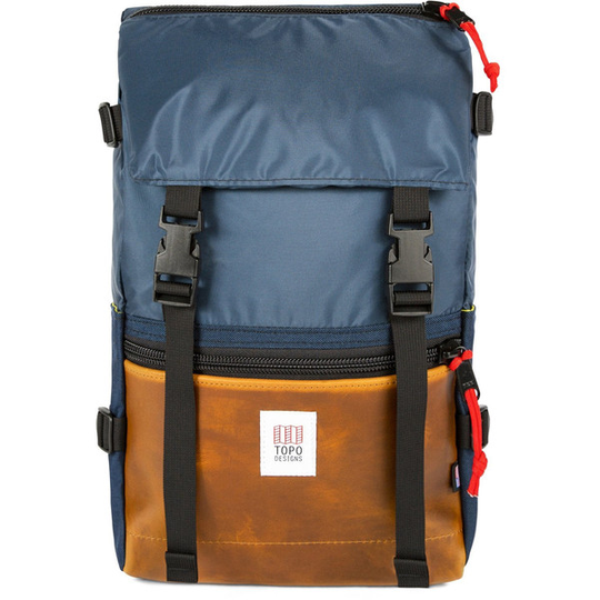 Topo Designs Rover Pack Leather - Navy/brown Leather/recycled - Unisex - OneSize