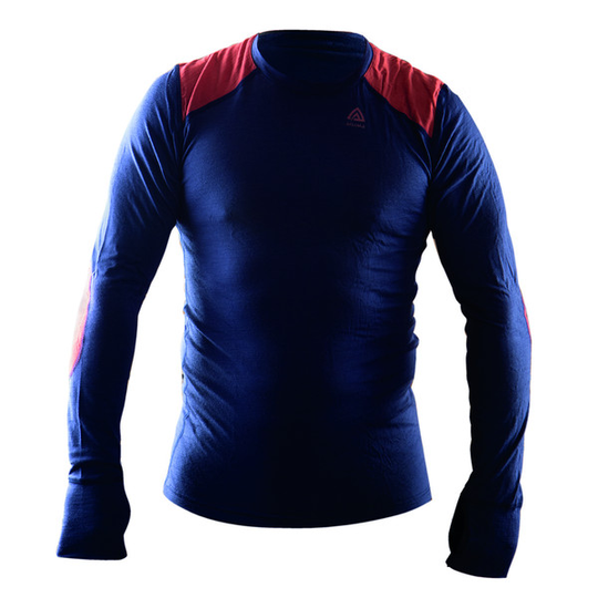 Aclima Lightwool Reinforced Crew Neck M - Navy Blazer/red Ochre - Miehet - S