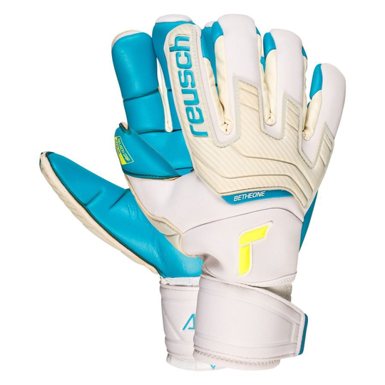 Reusch Maalivahdin Hanskat Attrakt Aqua Windproof Ortho-Tec - Valkoinen Keltainen/Sininen