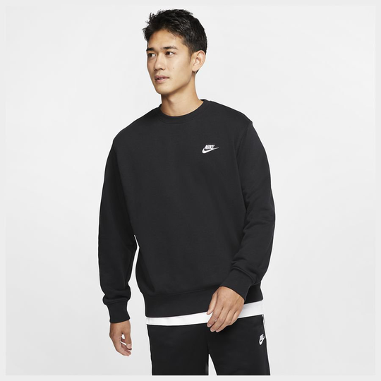Nike Collegepaita NSW French Terry Crew - Musta/Valkoinen
