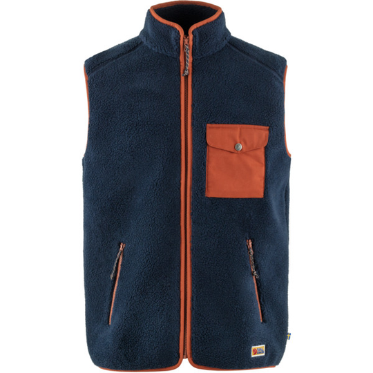 Fjällräven Vardag Pile Fleece Vest M - Navy-autumn Leaf - Miehet - L