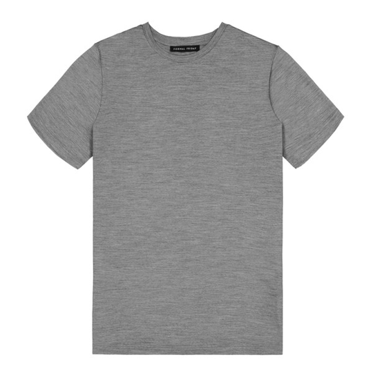 Formal Friday Ultrafine Merino T-shirt - Light Grey - Unisex - S
