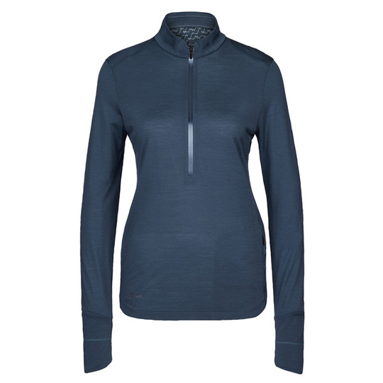 LaMunt Alexandra Long Sleeve Zip Tee - Antic Blue - Naiset - 36