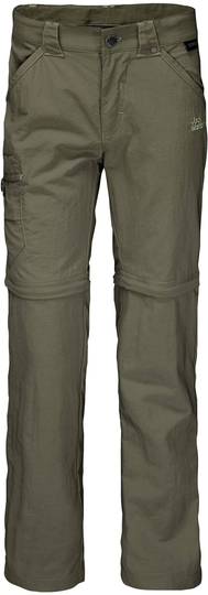 Kids Safari Zip Off Pants Kids Tummanvihreä 116