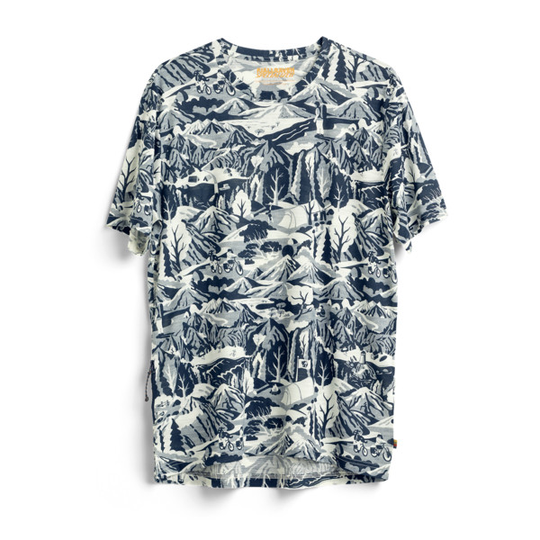 Fjällräven S/f Wool Caliswe T-shirt M - Navy-eggshell - Miehet - L
