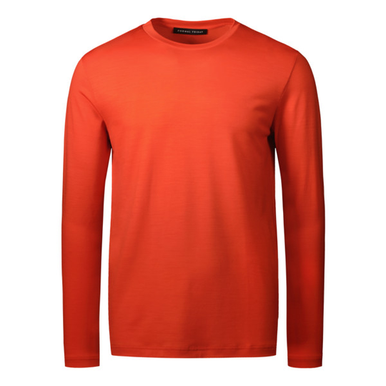 Formal Friday Ultrafine Merino Long Sleeve T-shirt - Orange - Unisex - XXS