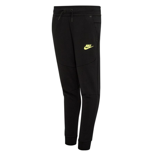 Nike Collegehousut NSW Tech Fleece - Musta/Neon Lapset
