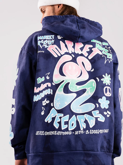 Market Smiley CTM Records Angel Sigh Hoodie tiedye
