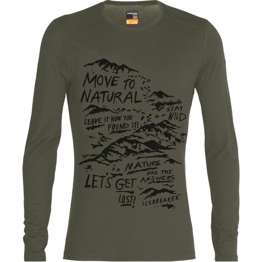 Icebreaker M 200 Oasis Ls Crewe Travel Diaries - Loden - Miehet - M