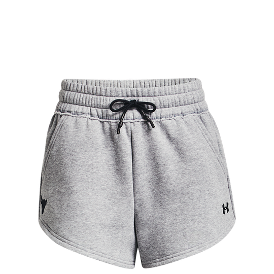 UA Project Rock Fleece Short, Steel Medium Heather/Black