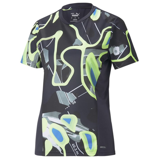PUMA Treenipaita individualLIGA Graphic - Sininen/Vihreä Nainen, koko Small