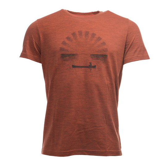 Devold Kanoe Man Tee - Brick Melange - Miehet - L
